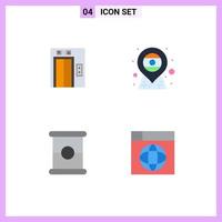 4 ícones criativos, sinais e símbolos modernos de localização de spam de elevador, design da índia, elementos de design de vetores editáveis