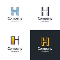 letra h design de pacote de logotipo grande design criativo de logotipos modernos para o seu negócio vetor