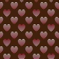 padrão perfeito de corações sombreados rosa em fundo chocolate. design vetorial para festas, dia dos namorados, casamento, dia das mães, cartões, convites, decoração de casa. vetor