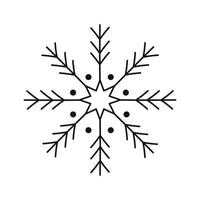 ícone de floco de neve preto isolado no fundo branco. elemento de design de natal e ano novo, símbolo congelado, ilustração vetorial vetor