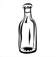 garrafa de cerveja desenhada à mão em doodle stylem vetor