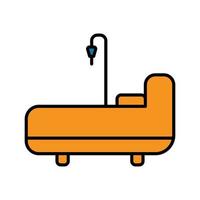 ilustração de ícone de cama de hospital. estilo de ícone de cor de contorno. ícone relacionado aos cuidados de saúde e médicos. design vetorial simples editável vetor