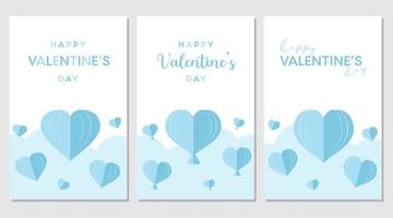 cartão azul e branco do dia dos namorados, cartazes. design para dia dos namorados e casamento. vetor