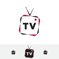 modelo de vetor de ícone de logotipo de mídia eletrônica de tv tv