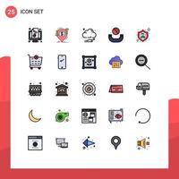 25 ícones criativos sinais modernos e símbolos de finanças de aparelhos de pessoas negam elementos de design de vetores editáveis de clima