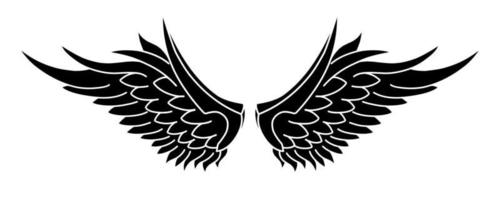 tatuagem tribal de asas de anjo vetor livre