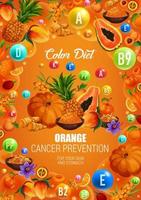 cor dieta prevenção do câncer laranja comida saudável vetor