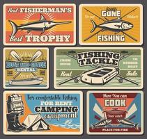 ferramentas e equipamentos de pesca, esporte de pesca vetor