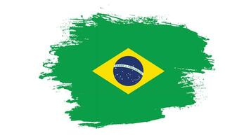 vetor de bandeira do brasil pincelada de tinta grunge