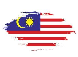 vetor de bandeira da malásia de golpe de grunge abstrato