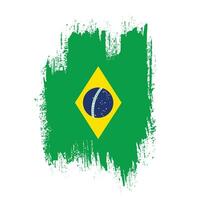 vetor de bandeira grunge angustiado do brasil
