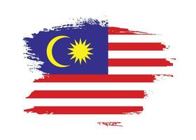 vetor de bandeira da malásia pincelada grossa