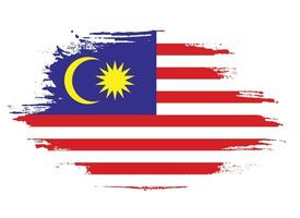 vetor de bandeira da malásia pincelada de tinta