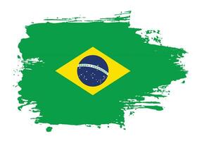 design de bandeira do brasil efeito grunge vetor