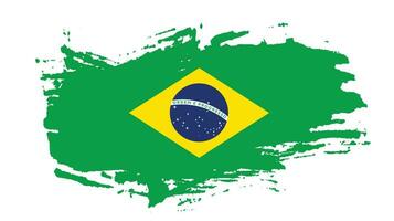 bandeira grunge desbotada do brasil vetor