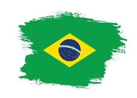 vetor de bandeira do brasil pincelada de tinta grunge