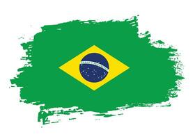 vetor de bandeira do brasil com ilustração de pincelada