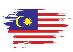 vetor de bandeira da malásia com ilustração de pincelada
