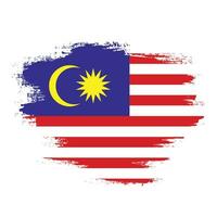 vetor de bandeira da malásia com raia de tinta profissional