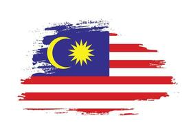 vetor de design de bandeira de textura grunge malásia abstrata