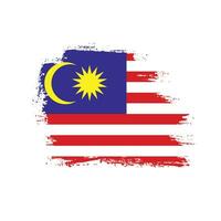vetor grunge pincelada bandeira da malásia vetor