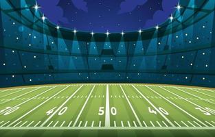fundo do estádio de futebol americano superbowl no céu noturno vetor