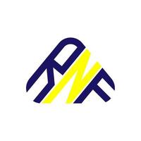 design criativo do logotipo da carta rnf com gráfico vetorial, logotipo simples e moderno rnf. vetor