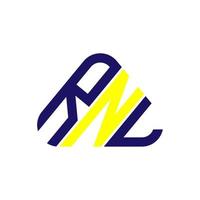 design criativo do logotipo da carta rnl com gráfico vetorial, logotipo simples e moderno rnl. vetor