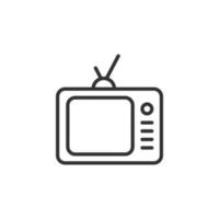 ícone da tv em estilo simples. ilustração em vetor sinal de televisão em fundo branco isolado. conceito de negócio de canal de vídeo.