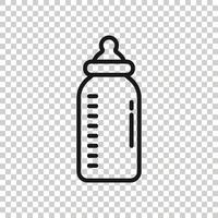 ícone de mamadeira em estilo simples. ilustração em vetor recipiente de leite em fundo branco isolado. beber o conceito de negócio de vidro.