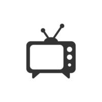 ícone da tv em estilo simples. ilustração em vetor sinal de televisão em fundo branco isolado. conceito de negócio de canal de vídeo.