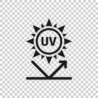 ícone de radiação uv em estilo simples. ilustração em vetor ultravioleta em fundo branco isolado. conceito de negócio de proteção solar.