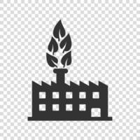 ícone de ecologia de fábrica em estilo simples. ilustração em vetor eco planta em fundo branco isolado. conceito de negócio da indústria da natureza.