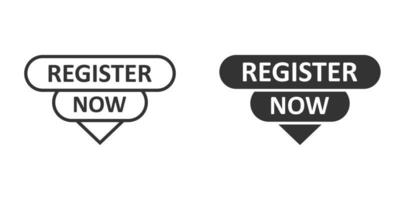registre-se agora ícone em estilo simples. ilustração em vetor registro em fundo isolado. conceito de negócio de sinal de notificação de membro.