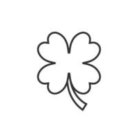 ícone de trevo de quatro folhas em estilo simples. ilustração em vetor dia de são patrício em fundo branco isolado. conceito de negócio de forma de flor.