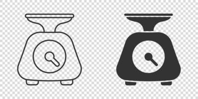 ícone de escala de peso de banheiro em estilo simples. ilustração em vetor medição em massa no fundo isolado. conceito de negócio de sinal de excesso de peso.