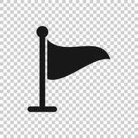 ícone de bandeira em estilo simples. pino ilustração vetorial no fundo branco isolado. conceito de negócio de mastro de bandeira. vetor