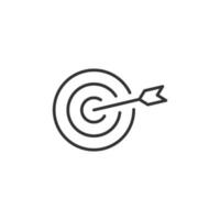 ícone de vetor alvo objetivo em estilo simples. ilustração de jogo de dardos em fundo branco isolado. conceito de alvo de esporte de dardos.
