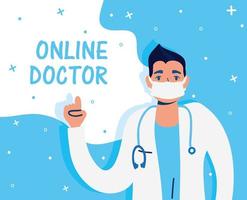 tecnologia de saúde online com caráter médico vetor