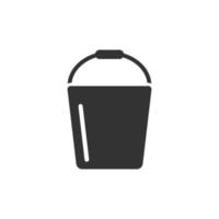 ícone de balde em estilo simples. ilustração em vetor pote de lixo em fundo branco isolado. conceito de negócio de balde.