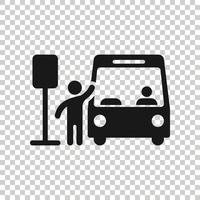 ícone da estação de ônibus em estilo simples. ilustração vetorial de parada automática em fundo branco isolado. conceito de negócio de veículo autobus. vetor