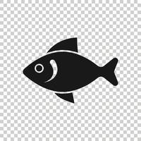 ícone de peixe em estilo simples. ilustração em vetor frutos do mar em fundo branco isolado. conceito de negócio de animais marinhos.