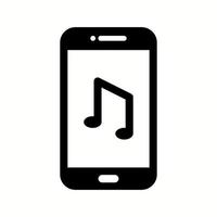 ícone de glifo de vetor de aplicativo de música exclusivo