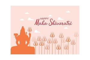 ilustração do feliz festival hindu maha shivaratri celebra o senhor shiva, ilustração moderna de vetor plano