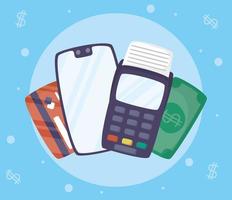 tecnologia de pagamento online com smartphone vetor