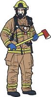 bombeiro bombeiro equipe de resgate de emergência vetor