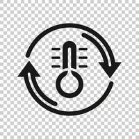 ícone de controle climático de termômetro em estilo simples. ilustração vetorial de equilíbrio de meteorologia em fundo branco isolado. conceito de negócio de temperatura quente e fria. vetor