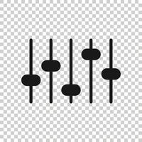controle o ícone de volume em estilo simples. ilustração em vetor sinal de ajuste de áudio em fundo branco isolado. conceito de negócio de filtro.