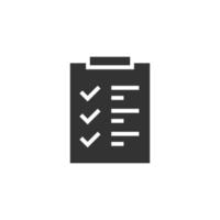 para fazer o ícone da lista em estilo simples. ilustração em vetor lista de verificação de documento em fundo branco isolado. conceito de negócio de marca de seleção do bloco de notas.