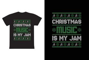 design de camiseta de natal. música de natal é minha geléia. design de camiseta vetor